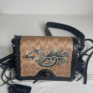 NWT COACH TATTOO DINKY 19 WHIPSTITCH CHELSEA SIGNATURE/LEATHER XBODY BAG 36849
